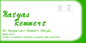 matyas remmert business card